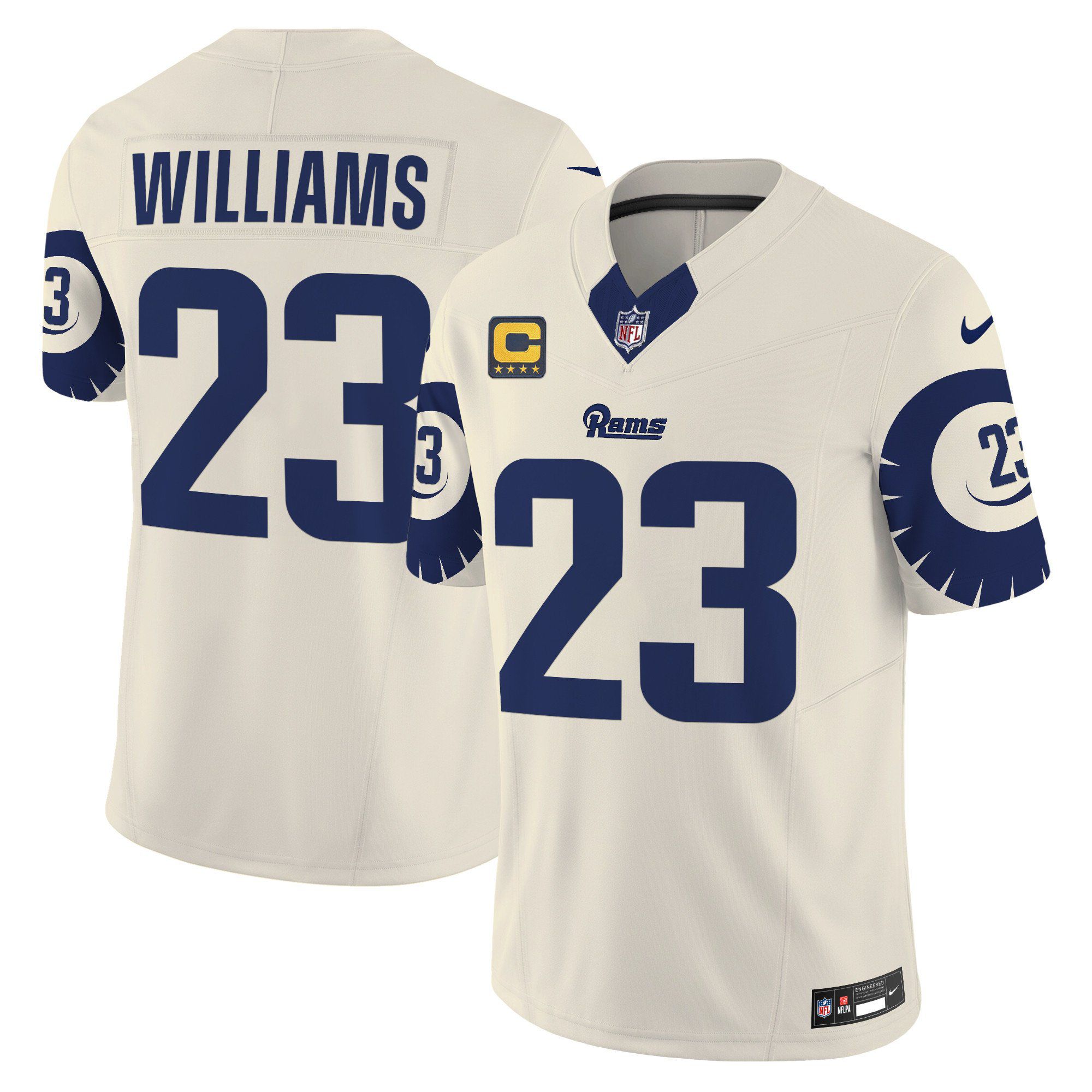 Men Los Angeles Rams #23 Williams Cream 2024 Nike Special Vapor Limited NFL Jersey